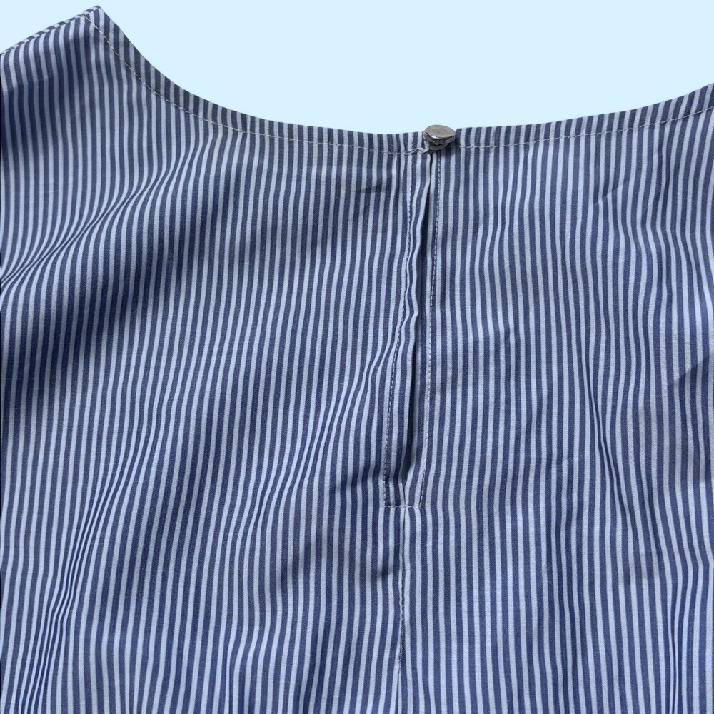 Apt. 9 Blue White Striped Pearl Embellished Bell Sleeve Blouse XS - Picture 5 of 9